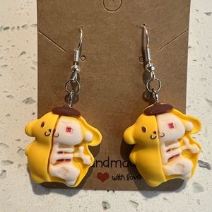 Pompompurin cute💜 & creepy💀 Handcrafted dangling earrings- hypoallergeni…